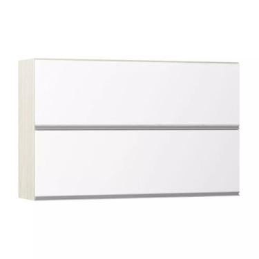 Imagem de Armário Basculante Duplo Luciane 120cm 2 Portas Lis, Legno Crema/Branc