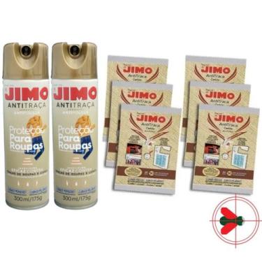 Imagem de Kit 2 Anti Traça Jimo 300ml + 6 Cartelas Anti Traça Jimo