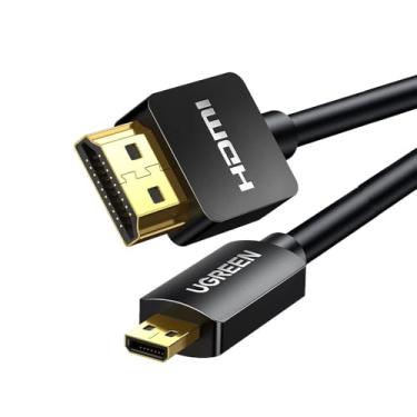 Imagem de Cabo Adaptador Micro Hdmi para Hdmi Macho 1 Metro Preto Conexão Alta Definição Compatibilidade Ampliada Ideal para Dispositivos Portáteis Conector Robusto e Eficiente