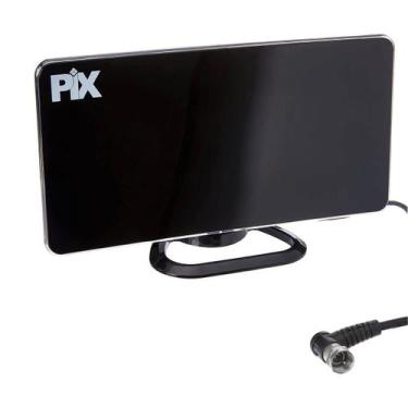 Imagem de Antena Interna Curva Black Piano Fm Uhf Vhf Plug 90º Nf - PIX