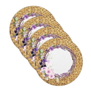 Imagem de Kit Sousplat Lavanda Rústico - NSW, 4 Peças, Sem base