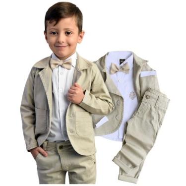 Imagem de Conjunto Blazer, Camisa Manga Longa, Calça e Gravata Infantil Cores e 