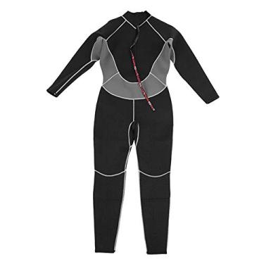 Imagem de Terno de Mergulho de Neoprene, Proteção Uv Ao Ar Livre Terno de Mergulho Térmico de Manga Longa Surf Wetsuit Ideal para Natação Mergulho Mergulho (M)