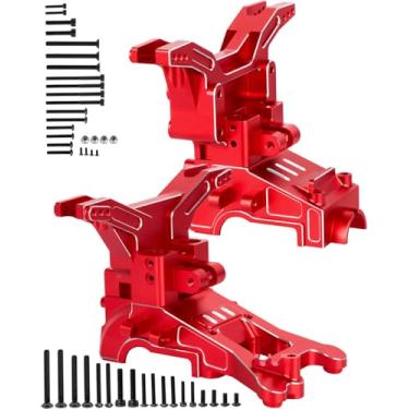 Imagem de RCarmubWow RC Transmission Case Upgrades Part for 1/10 Kraton 4x4 4S V2 BLX,Outcast 4x4 4S V2 BLX,Alloy Aluminium Front Rear Transmission Case Gearbox Case,Red