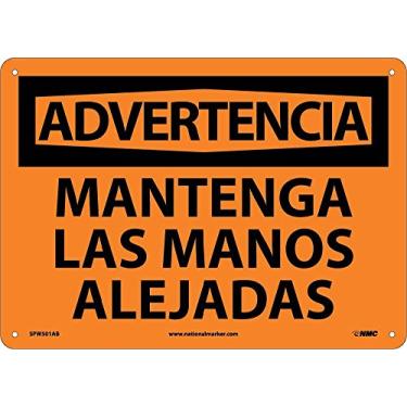 Imagem de NMC National Marker Corp. SPW501AB Advertencia, placa Mantegna Las Manos Alejadas, 25,4 x 35,5 cm, alumínio 0,040