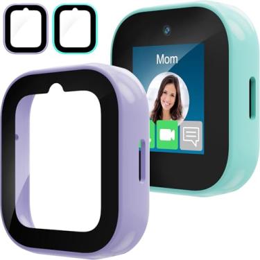 Imagem de ZOOROO Pacote com 2 capas compatíveis com Sync Up Kids Watch 2 protetores de tela para crianças, capa protetora geral de policarbonato rígido com acessórios de capa de vidro temperado 9H, roxo claro +