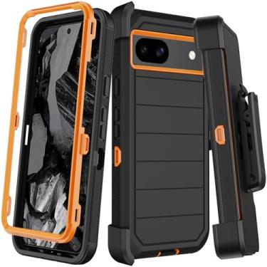 Imagem de KECAI Capa para Google Pixel 8a com 2 películas protetoras de tela, coldre com clipe de cinto, resistente à prova de choque, proteção contra quedas de grau militar, capa robusta para celular com