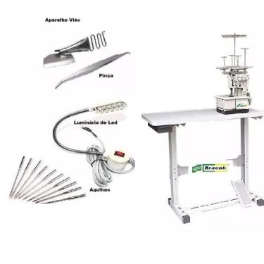 Imagem de Galoneira Semi-industrial Bracob 3Agulhas, Com Mesa+kitpeças, 220V
