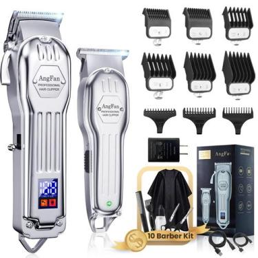 Imagem de Máquina de Cortar Cabelo AngFan T-Blade - Kit de Aparador de Barba com