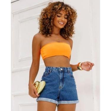 Imagem de SHORTS JEANS FEMININO MOM COM BARRA DOBRADA 24526-Feminino