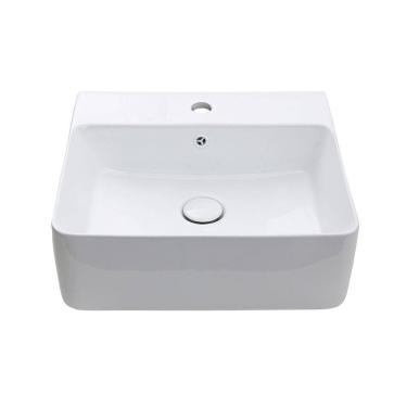 Imagem de Cuba de Apoio para Banheiro Retangular Louça Cerâmica Jaspe Pingoo.casa - Branco