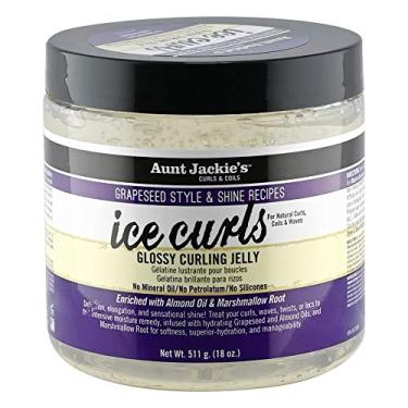 Imagem de Aunt Jackie's Receitas De Estilo E Brilho De Semente De Uva Ice Curls Geleia De Cachos Brilhantes, Hidrata, Amacia, Torna As Ondas, Cachos E Espirais Mais Fáceis De Modelar, 18 Oz