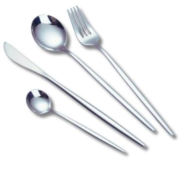 Imagem de Faqueiro Conjunto de Talheres em Aço Inox com 24 peças Premium Utensílios Cozinha Mesa Posta (Prateado)
