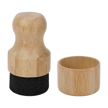 Imagem de Aplicador de cera de óleo de tábua de corte, aplicador de cera de óleo mineral de madeira redonda com tampa, aplicador de condicionador para blocos de açougueiro de madeira, espátulas, colheres e