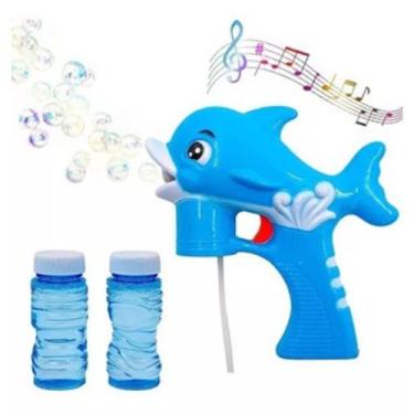 Imagem de Super Lança Bolhas Golfinho Led Máquina De Sabão - Toy king, Azul