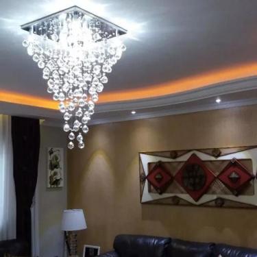 Imagem de Plafon Cristal Teto,Para Sala de Jantar/Estar Base 40x40cm - LD LUSTRE