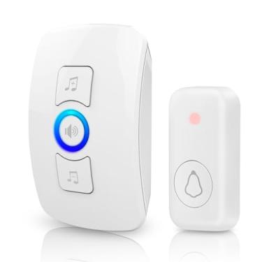 Imagem de Douevo Campainha de campainha, IP55 resistente à água, 60 melodias, 5 níveis de volume, campainha piscante de LED, alcance de mais de 1000 pés, para residências, escritórios, salas de aula e