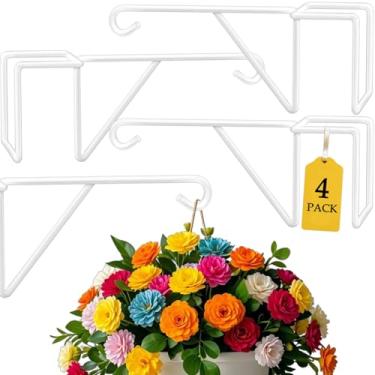 Imagem de Zacool Ganchos de cerca de vinil - pacote com 4 ganchos brancos duráveis de 12,7 x 25,4 cm para pendurar plantas, alimentadores de pássaros, luzes, cesta, ferramentas de piscina..