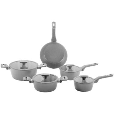 Imagem de Jogo de Panelas Brinox Cerâmico 5 Peças Carbon Ceramic Life Indução