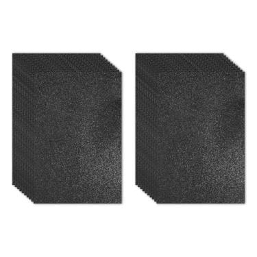 Imagem de PATIKIL Folha de espuma vinílica acetinada brilhante preta com glitter, 40,6 x 30,5 cm, 2 mm de espessura, com adesivo nas costas, feltro com glitter em EVA para projetos de artesanato, 20 peças