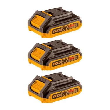 Imagem de Bateria Lithium Ingco 2.0 Amper COSLI240311 Industrial Bivolt Fbli2001 Kit com 3 unidades