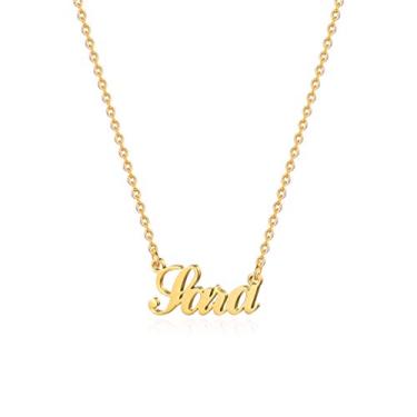 Imagem de Hidepoo Colar com nome personalizado – Colar com pingente de nome de aço inoxidável, corrente delicada com nome de letra, joias personalizadas, presentes para mulheres, Metal