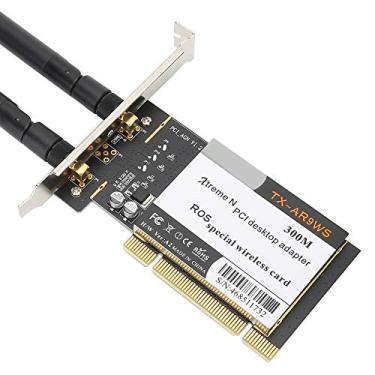 Imagem de Adaptador de Rede WiFi de Desktop PCI KIMISS de Alta Velocidade 300Mbps 802.11b/g/n Com 2 Antenas para Conectividade Aprimorada - Ideal para Componentes Internos de PC