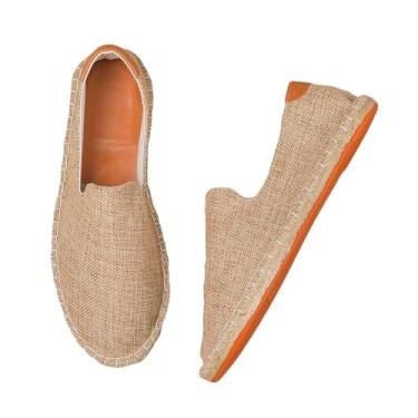 Imagem de Dressnu Mocassins de lona masculinos e femininos rasos respiráveis leves, Marrom, 9.5 US