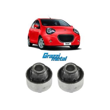 Imagem de 2 Bucha Maior Bandeja Balança Dianteira Leque Geely Gc2 - Grazzimetal