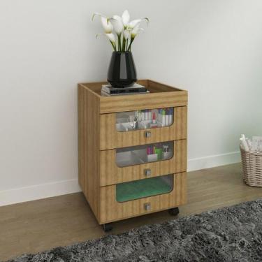 Imagem de Carrinho de maquiagem com 3 Gavetas e Rodízio PE2013 - Tecnomobili, Am