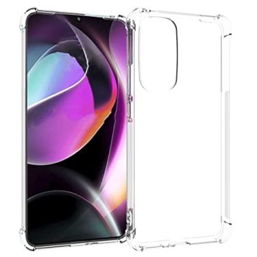 Imagem de USTIYA Capa para Motorola Moto Edge 30 5G Capa de Uso Resistente, Bumper de Absorção de Choques em TPU Transparente, Protector da Câmera, com Espessamento nas Quatro Pontas da Carcasa.