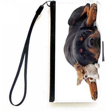 Imagem de Rikki Knight Capa carteira flip com aba magnética para iPhone 5c da Rottweiler e Chihuahua