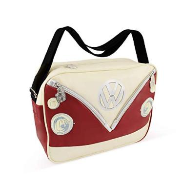 Imagem de BRISA Coleção VW – Bolsa mensageiro de viagem Volkswagen com motivo VW T1 Bus Campervan (frente de ônibus/vermelho)