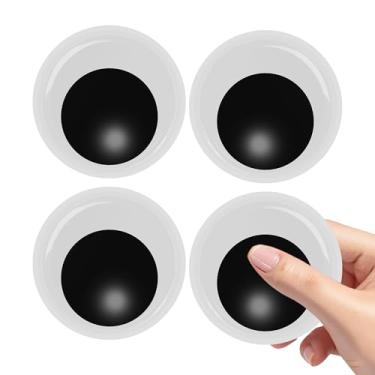 Imagem de Adesivo autoadesivo de 7,5 cm para olhos arregalados, 4 peças, preto, branco, grande, gigante, para artesanato, suprimentos de bricolage, peças, acessórios de decoração de boneca, contatos, globos