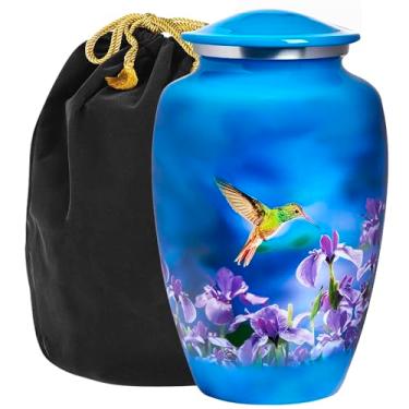 Imagem de Trupoint Memorials - Urnas Para Cinzas Humanas Mulheres Adultas, Urnas Funerárias, Urnas Decorativas, Urnas Funerárias, Urnas De Cremação Para Mulheres E Homens - Azul, Beija-Flor, Grande