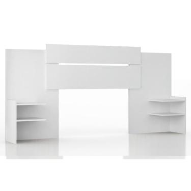 Imagem de Cabeceira Cama Box Madeirado Branco Solteiro-casal-queen Mila Extensível Branco