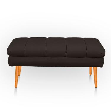 Imagem de Puff Aparador Estofado Italy Decorativo Veludo Cor Marrom