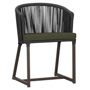 Imagem de Cadeira De Jantar Noronha Alumínio Marrom E13 Trama Original Preto