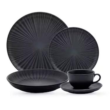 Imagem de Aparelho De Jantar Oxford Onix Em Cerâmica Com 20 Peças Preto