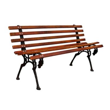 Imagem de Banco De Jardim Cavalo Em Ferro 9 Réguas Madeira Verniz