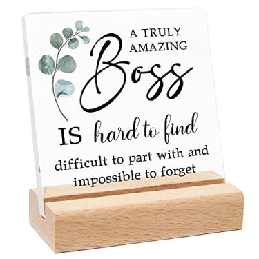 Imagem de Xendelow Presente De Agradecimento, Presentes Agradecimento Para Chefe, Mulheres Que Estão Indo Embora, Decoração Incentivo Mesa, Cubículo Escritório Em Casa, Placa "Um Chefe Realmente Incrível É Di