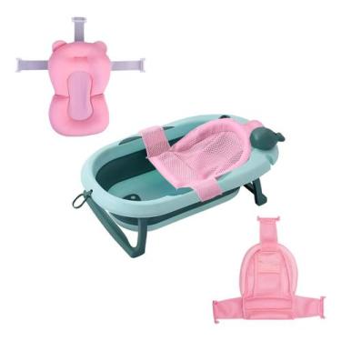 Imagem de Banheira Bebê Com Termômetro Redinha E Cama Leve Ergonômica - Tibaby, 