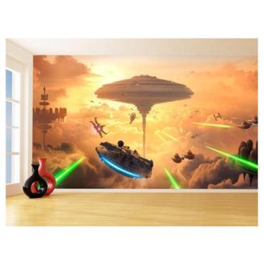 Imagem de Papel De Parede 3D Star Wars Naves Batalha Laser 3,5M Stw06 - Você Dec