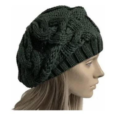 Imagem de Touca Caída Tricô Gorro Boina Beanie Lã Masculina Feminina Macio Quent