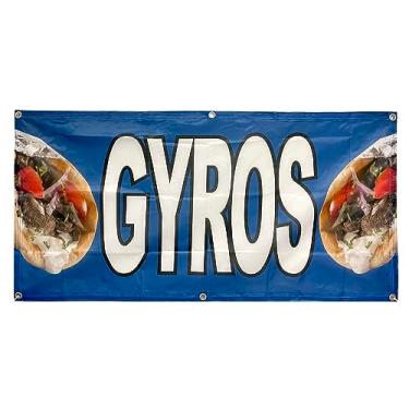 Imagem de Faixa GYROS 4 Less Co 2 x 4 Feet Banner Greek Food Sign Tecido Poliéster bb