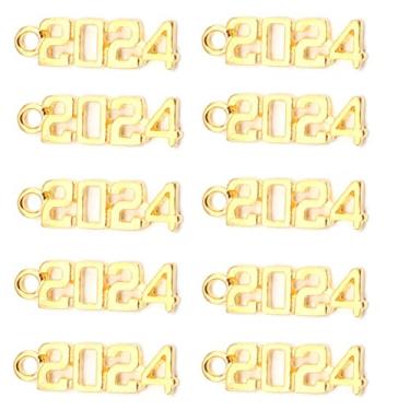 Imagem de Berloques de 10 anos de aula - estilo etiqueta - tom prata ou dourado - 20 mm - pingentes de artesanato de classe de formatura escolar, Metal, Sem Pedra Preciosa