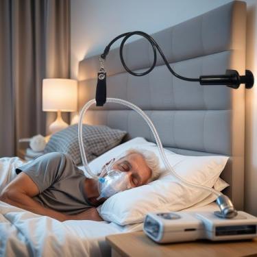 Imagem de AS Fafna Suporte Para Mangueira De Cpap Para Cama, Suporte Para Mangueira Que Evita Dobras E Bloqueios, Ângulo Ajustável, Acessórios Para Dormir Arbitrariamente, Suprimentos Para Acessórios De Cpap