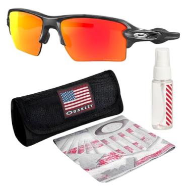 Imagem de OAKLEY Óculos de sol FLAK 2.0 XL OO9188 em formato retangular com kit oficial de óculos, Camuflagem preta fosca, 59 mm