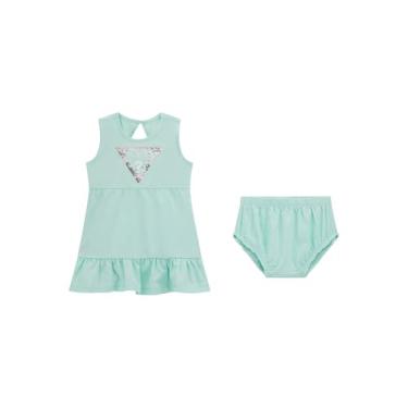 Imagem de GUESS Vestido ecológico sem mangas para bebês meninas e flores coordenadas, Dica de menta, 6 Meses