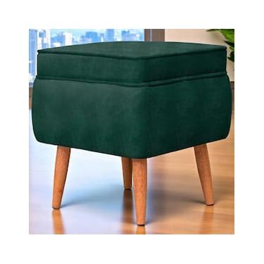 Imagem de Puff Banqueta Conlflex Celine Quadrado Revestido em Tecido Veludo